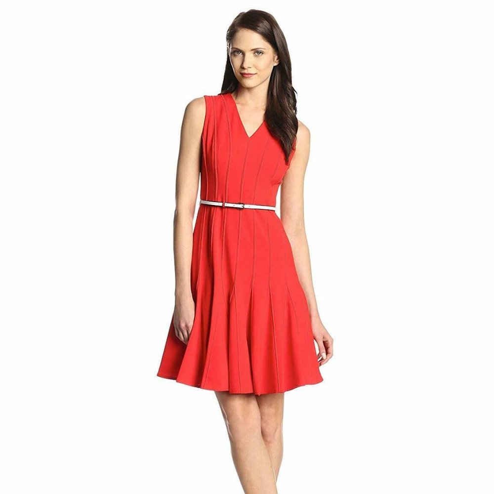 Calvin Klein Dress Belted Sleeveless